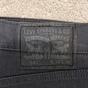 Levi's Black Athletic Taper Straight Jeans with Iconic Leather Patch